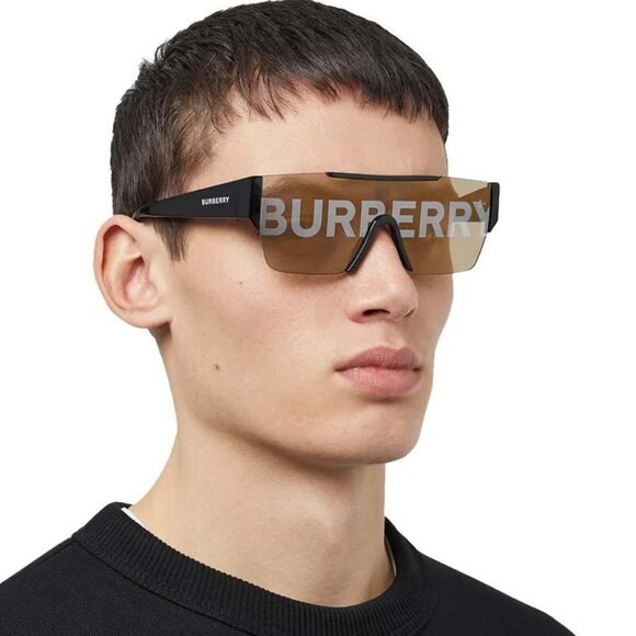NEW BURBERRY BE4291 3001/G SHIELD SUNGLASSES BROWN - Picture 4 of 5